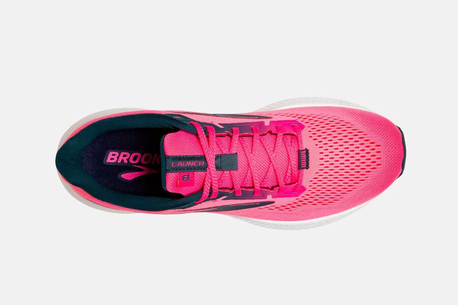 Brooks Launch 8 Road Running Shoes Womens - Pink/Navy - FRVHS-0541